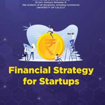 Financial Strategy for Startups book cover with illustrations of money, graphs, and startup growth planning tools.