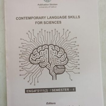 Cover of a science communication coursebook focused on language skills, scientific writing, critical thinking, and effective communication for science students.